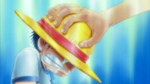 Ảnh Anime Luffy buồn - Luffy buồn, khóc khi chia tay Shanks